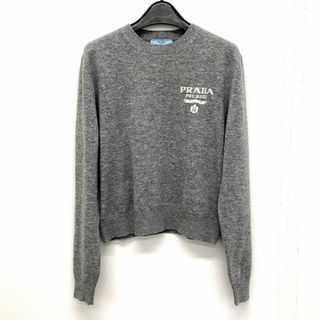 プラダ(PRADA)のPRADA(プラダ) 長袖セーター サイズ38 S レディース美品  - ライトグレー×白(ニット/セーター)