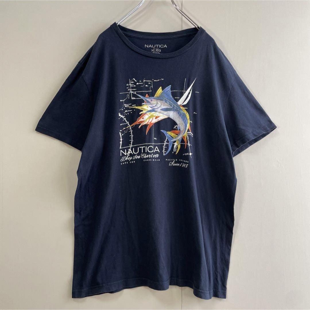 NAUTICA - 【オーバーサイズ、カジキ柄】NAUTICAアニマル柄古着T NAUTICA - 【オーバーサイズ、カジキ柄】NAUTICAアニマル柄古着T