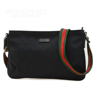 グッチ(Gucci)のグッチ GG柄 シェリーライン ショルダーバッグ キャンバス ブラック 1897(ショルダーバッグ)