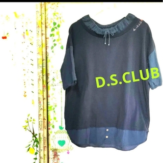 ドラッグストアーズ(drug store's)のdrug store's D.S.CLUB 半袖デザインTシャツ  異素材(カットソー(半袖/袖なし))