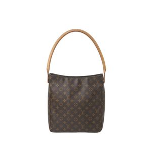 ルイヴィトン(LOUIS VUITTON)のLOUIS VUITTON ルイヴィトン ルーピングGM ハンドバッグ モノグラムキャンバス M51145 ブラウン 美品 中古 64409(ハンドバッグ)