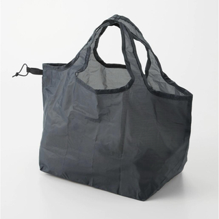 MUJI (無印良品) - 無印良品　ナイロン　買い物バッグ　マチ広（チャコールグレー）エコバッグ