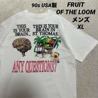 フルーツオブザルーム(FRUIT OF THE LOOM)の90s USA製 FRUIT OF THE LOOM BrainWaves XL(Tシャツ/カットソー(半袖/袖なし))