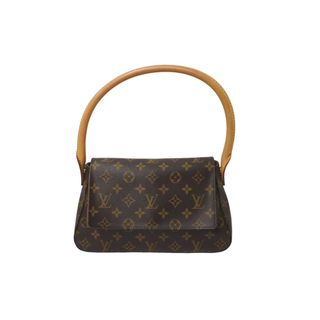 ルイヴィトン(LOUIS VUITTON)のLOUIS VUITTON ルイヴィトン ハンドバッグ ミニルーピング モノグラムキャンバス ブラウン M51147 美品 中古 64532(ハンドバッグ)