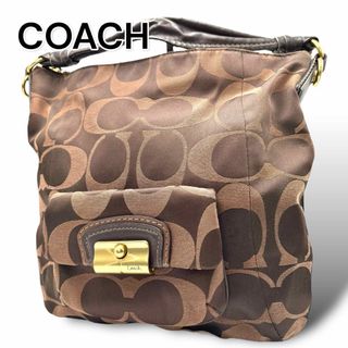 コーチ(COACH)のCOACH コーチ　ハンドバッグ　ショルダーバッグ　ブラウン　ナイロン　G016(ハンドバッグ)