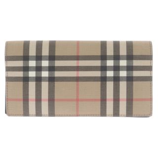 バーバリー(BURBERRY)のBURBERRY バーバリー ノバチェック ロングウォレット 二つ折り長財布 総柄 ベージュ 8016613(折り財布)