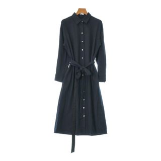 Gabardine K.T シャツワンピース 9(M位) 紺x白(ストライプ) 【古着】【中古】(その他)