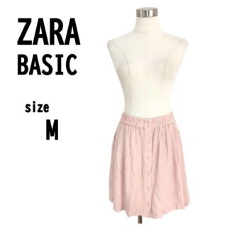 【M】ZARA BASIC ザラ レディース スカート ピンク ゆったりめ(ミニスカート)