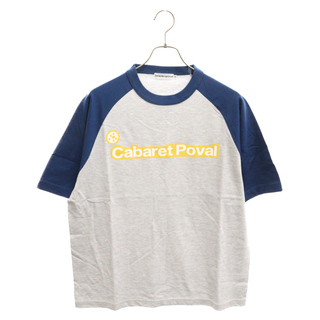 CABARET POVAL キャバレーポバール 417別注 B Tシャツ ラグラン カットソー グレー/ブルー 半袖Tシャツ(Tシャツ/カットソー(半袖/袖なし))