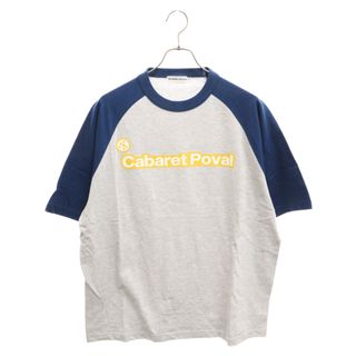 CABARET POVAL キャバレーポバール 417別注 B Tシャツ ラグラン カットソー グレー/ブルー 半袖Tシャツ(Tシャツ/カットソー(半袖/袖なし))