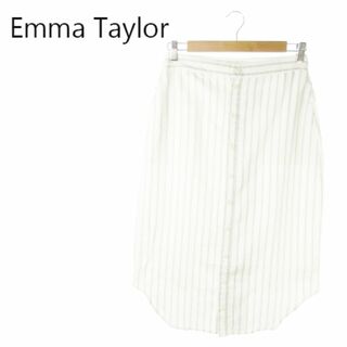 エマテイラー(Emma Taylor)のエマテイラー ミモレスカート シャツ風 ストライプ 38 220526AO18A(ロングスカート)