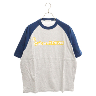 CABARET POVAL キャバレーポバール 417別注 B Tシャツ ラグラン カットソー グレー/ブルー 半袖Tシャツ(Tシャツ/カットソー(半袖/袖なし))