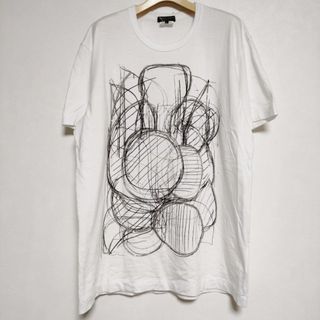 コムデギャルソンオムプリュス(COMME des GARCONS HOMME PLUS)のCOMME des GARCONS HOMME PLUS チェーンアレンジプリント 半袖Ｔシャツ カットソー AD2020 ホワイト メンズ コムデギャルソンオムプリュス【中古】4-0525S∞(Tシャツ/カットソー(半袖/袖なし))