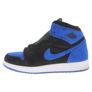 ナイキ(NIKE)のNIKE ナイキ AIR JORDAN 1 RETRO HIGH OG GS エアジョーダン1 レトロ オージー ガールズ ハイカットスニーカー ブラック/ブルー US7Y/25.0cm FD1437-042(スニーカー)