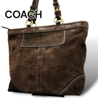 コーチ(COACH)のCOACH コーチ　ハンドバッグ　ショルダーバッグ　ブラウン　スウェードG018(ショルダーバッグ)