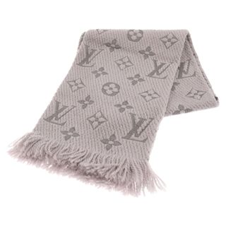 ルイヴィトン(LOUIS VUITTON)のLOUIS VUITTON ルイヴィトン エシャルプ ロゴマニア ウールマフラー シルク混 パープル GM0198 M74742(マフラー)