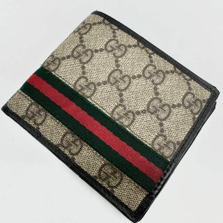 グッチ(Gucci)の【良品✨】グッチ　シェリーライン　GGスプリーム　二つ折り財布　PVC(財布)