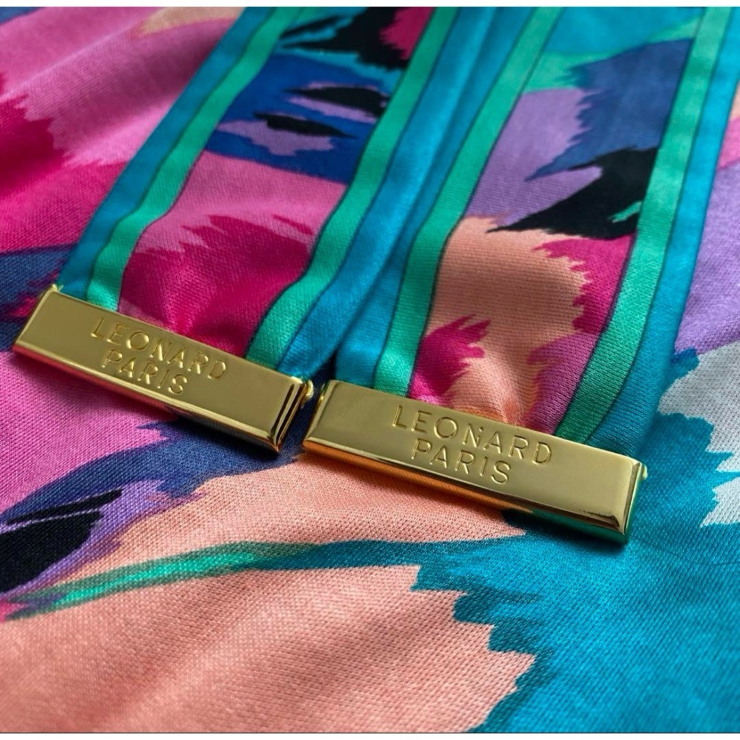 XLサイズ✨ LEONARD レオナール ワンピース ロング丈 総柄 XLサイズ✨ LEONARD レオナール ワンピース ロング丈 総柄