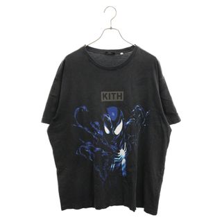 KITH キス 22SS ×Marvel Spider Man Venom Vintage Tee KHM030616 ×マーベル スパイダーマンヴェノムヴィンテージTシャツ 半袖カットソー プリント ヴィンテージ加工(Tシャツ/カットソー(半袖/袖なし))