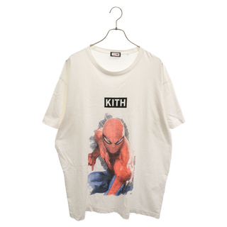 KITH キス 22SS ×Marvel Spider Man Action Vintage Tee KHM030612 ×マーベル スパイダーマン アクションヴィンテージTシャツ 半袖カットソー プリント ヴィンテージ加工(Tシャツ/カットソー(半袖/袖なし))