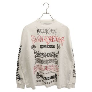 バレンシアガ(Balenciaga)のBALENCIAGA バレンシアガ 24SS DIY METAL L/S T-SHIRT メタルロゴ プリント クルーネック 長袖Tシャツ カットソー ホワイト 699191 TPVO3(Tシャツ/カットソー(七分/長袖))