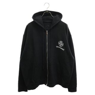 クロムハーツ(Chrome Hearts)のCHROME HEARTS クロムハーツ Malibu Back Dagger Zip Up Hoodie マリブ バックダガー プリント ジップアップ フーディ スウェット パーカー ブラック(パーカー)