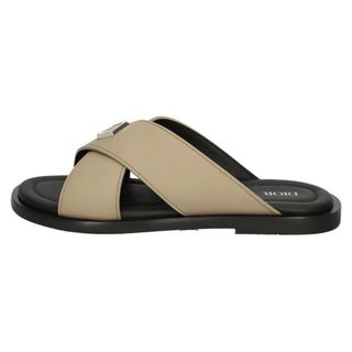 ディオール(Dior)のDIOR ディオール Claquettes Alias Sandals 3SA125YJK CDロゴ レザーサンダル ブラウン/ブラック(サンダル)