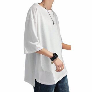 Hiboss tシャツ メンズ 半袖 長袖 大きいサイズ 7分袖 無地 ラウンド(その他)