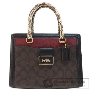 コーチ(COACH)のCOACH CD701 シグネチャー ハンドバッグ PVC レザー レディース(ハンドバッグ)