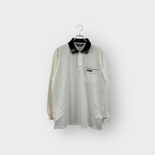 MUNSINGWEAR GrandSlam マンシングウェア 長袖ポロシャツ ゴルフ ポリエステル ホワイト サイズLL ヴィンテージ 衣B 6(ポロシャツ)