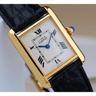 カルティエ(Cartier)の美品 カルティエ マスト タンク ホワイト ローマン SM Cartier(腕時計)