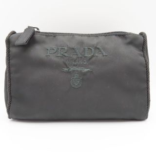 プラダ(PRADA)のM06 PRADA プラダ ロゴ ナイロン アクセサリーポーチ ミニポーチ ブラック(ポーチ)