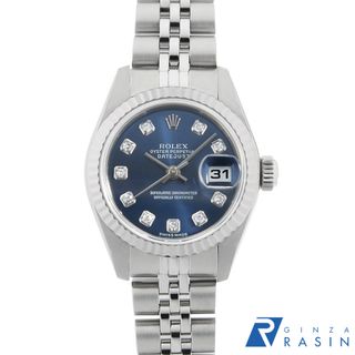 ロレックス(ROLEX)のロレックス デイトジャスト 10Pダイヤ 79174G ブルー K番 レディース 中古 腕時計(腕時計)