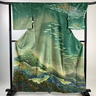 訪問着 身丈160.5cm 裄丈67.5cm 正絹 美品 逸品 【中古】(着物)