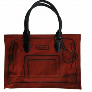 ロンシャン(LONGCHAMP)のロンシャン LONGCHAMP ハンドバッグ トートバック だまし絵 オレンジ(ハンドバッグ)