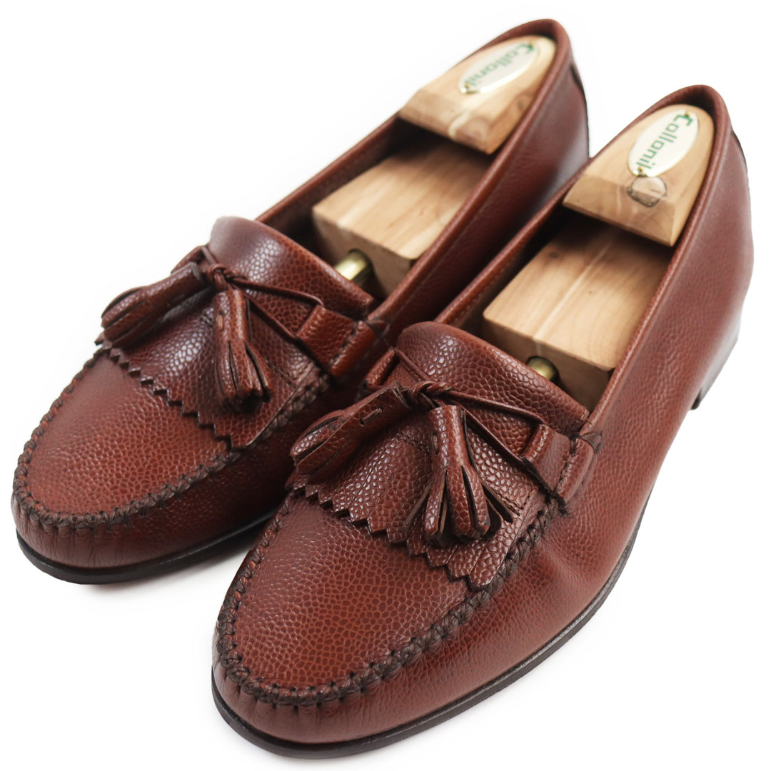 Salvatore Ferragamo - 未使用品●Salvatore Ferragamo サルヴァトーレフェラガモ PIETRO タッセルキルト モカシン レザーローファー ブラウン 8.5 箱付き イタリア製 メンズ