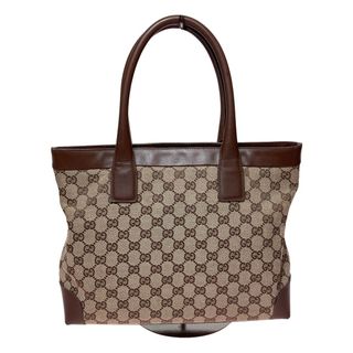 グッチ(Gucci)の◎◎GUCCI グッチ GGキャンバス×レザー トートバッグ ハンドバッグ  002・1119 ブラウン(その他)