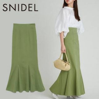 SNIDEL - SNIDEL スナイデル ハイウエストヘムフレアスカート　GRN 0