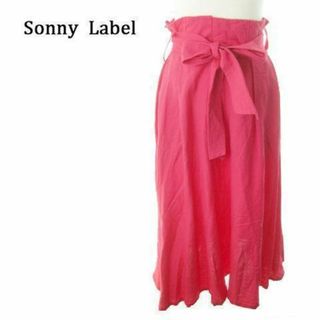 サニーレーベル(Sonny Label)のサニーレーベル フレアスカート ロング 麻 36 ピンク 210420MN3A(ロングスカート)