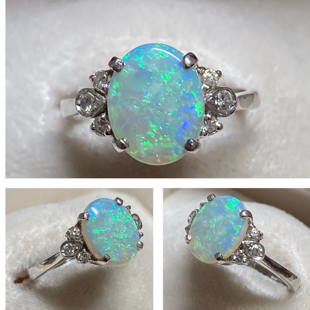 Pt850 1.2ct オーストラリアオパール リング 指輪 Pt850 1.2ct オーストラリアオパール リング 指輪