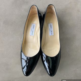 JIMMY CHOO - JIMMY CHOO ジミーチュウ　エナメル　黒　パンプス　39 1/2