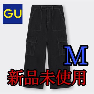 新品未使用❁﻿GU ミドルライズカーゴパンツ BLACK M(ワークパンツ/カーゴパンツ)