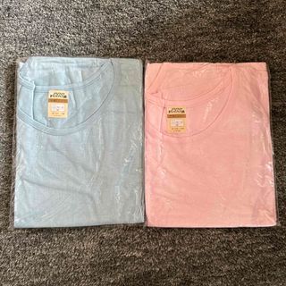 【未使用品】　訳ありTシャツ　半袖　2枚　セット　ピンクと水色　肌着がわりにも(Tシャツ(半袖/袖なし))