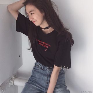 Tシャツ　ブラック　リング　大きめ　地雷　モード　y2k　サブカル　韓国(Tシャツ(半袖/袖なし))