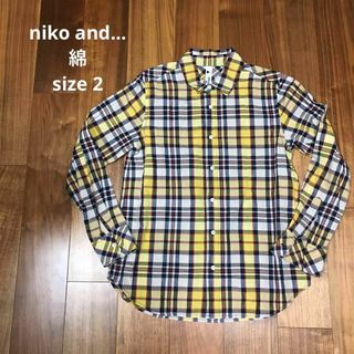 ニコアンド(niko and...)のニコアンド 長袖シャツ チェック柄  トップス レディース 2 黄色(シャツ/ブラウス(長袖/七分))