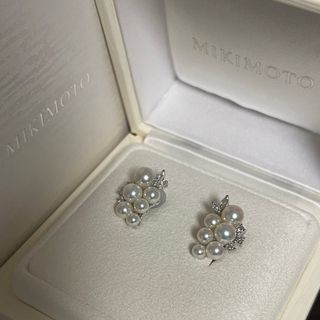 MIKIMOTO - 【超美品】MIKIMOTOミキモトK18パールイヤリングダイヤ0.43ct付き