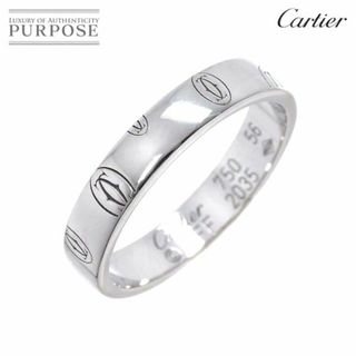 カルティエ(Cartier)のカルティエ Cartier ロゴ リング SM #56 ハッピーバースデー K18 WG ホワイトゴールド 750 指輪 VLP 90234361(リング(指輪))