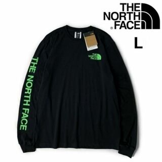 THE NORTH FACE - ノースフェイス 長袖 TシャツロンT US限定 袖ロゴ(L)黒 180902
