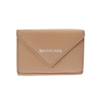 バレンシアガ(Balenciaga)のバレンシアガ  ペーパー ミニ ウォレット 三つ折り財布 ベージュ(財布)