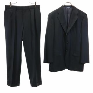 ポロバイラルフローレン 日本製 ウール スーツ 上下 セットアップ AB5 黒 Polo by Ralph Lauren インパクト21 メンズ(セットアップ)